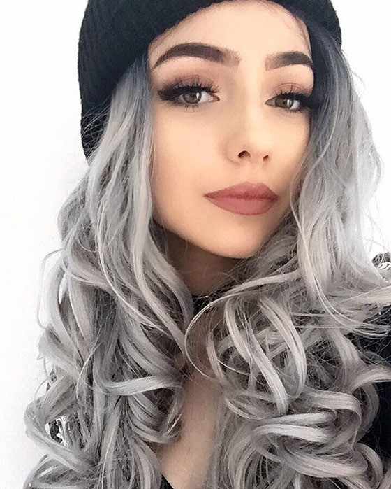 Холодный светлый серый цвет волос