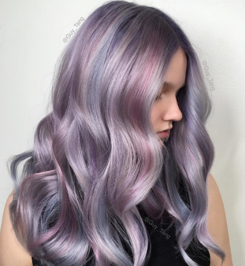 Волосы серебристо-фиолетового цвета красивые фото