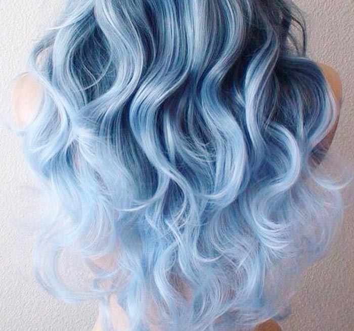 Фото серо-голубых волос с серым цветом