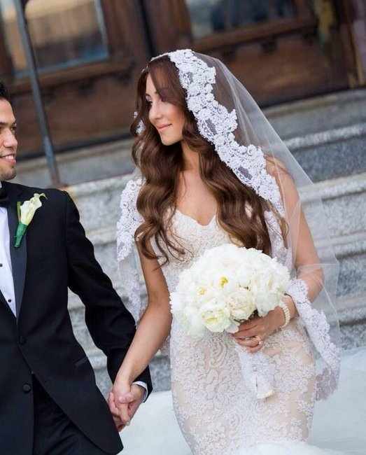 Прическа на длинные волосы для венчания
