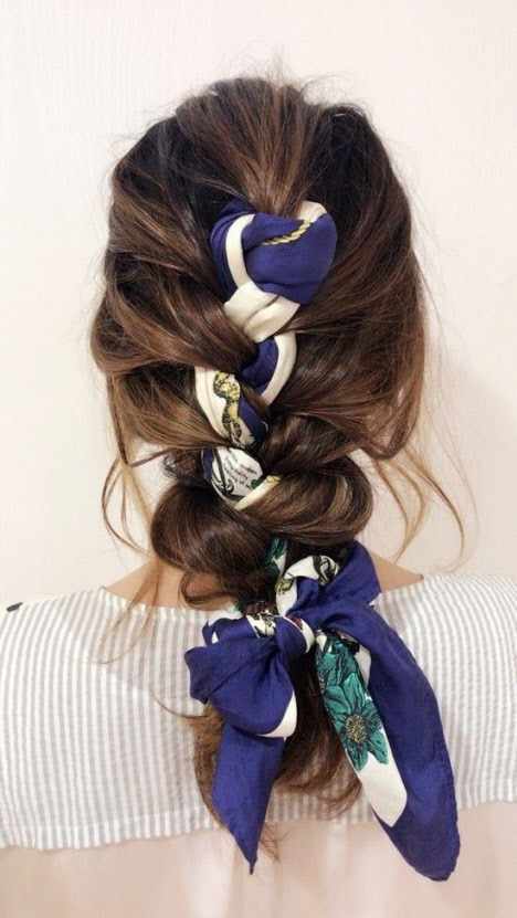 Плетение кос с платком