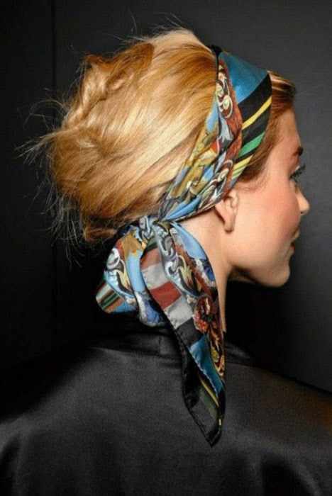 Прическа для волос с платком: фото