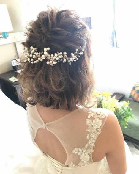 Свадебная прическа на короткие волосы 2019